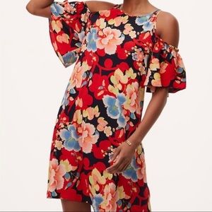 Ann Taylor LOFT Tropic Floral Cold Shoulder
Dress - Size M